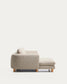 Divano Vera 3 posti con chaise longue sinistra beige con gambe in legno massiccio di frassino con finitura naturale 232 cm FSC Mix Credit