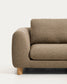 Divano Vera 3 posti con chaise longue destra marrone chiaro con gambe in legno massiccio di frassino con finitura naturale 232 cm FSC Mix Credit