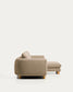 Divano Vera 3 posti con chaise longue destra marrone chiaro con gambe in legno massiccio di frassino con finitura naturale 232 cm FSC Mix Credit