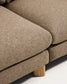 Divano Vera 4 posti con chaise longue destra marrone chiaro con gambe in legno massiccio di frassino con finitura naturale 322 cm FSC Mix Credit