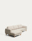 Divano Vera 4 posti con chaise longue sinistra beige con gambe in legno massiccio di frassino con finitura naturale 322 cm  FSC Mix Credit