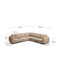 Divano ad angolo Vera 5 posti marrone chiaro con gambe in legno massiccio di frassino finitura in noce 330 X 330 cm FSC Mix Credit