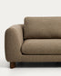 Divano ad angolo Vera 5 posti marrone chiaro con gambe in legno massiccio di frassino finitura in noce 330 X 330 cm FSC Mix Credit