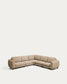 Divano ad angolo Vera 5 posti marrone chiaro con gambe in legno massiccio di frassino finitura in noce 330 X 330 cm FSC Mix Credit