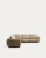 Divano ad angolo Vera 5 posti marrone chiaro con gambe in legno massiccio di frassino finitura in noce 330 X 330 cm FSC Mix Credit