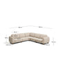 Divano ad angolo Vera 5 posti beige con gambe in legno massiccio di frassino finitura in noce 330 X 330 cm FSC Mix Credit
