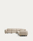 Divano ad angolo Vera 5 posti beige con gambe in legno massiccio di frassino finitura in noce 330 X 330 cm FSC Mix Credit