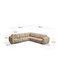 Divano ad angolo Vera 5 posti marrone chiaro con gambe in legno massiccio di frassino con finitura naturale 330 x 330 cm FSC Mix Credit