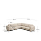 Divano ad angolo Vera 5 posti beige con gambe in legno massiccio di frassino con finitura naturale 330 x 330 cm FSC Mix Credit