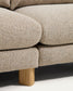 Divano ad angolo Vera 5 posti beige con gambe in legno massiccio di frassino con finitura naturale 330 x 330 cm FSC Mix Credit
