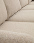Divano ad angolo Vera 5 posti beige con gambe in legno massiccio di frassino con finitura naturale 330 x 330 cm FSC Mix Credit