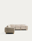 Divano ad angolo Vera 5 posti beige con gambe in legno massiccio di frassino con finitura naturale 330 x 330 cm FSC Mix Credit