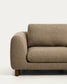 Divano Vera 4 posti marrone chiaro con gambe in legno massiccio di frassino con finitura in noce 320 cm FSC Mix Credit
