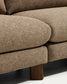 Divano Vera 4 posti marrone chiaro con gambe in legno massiccio di frassino con finitura in noce 320 cm FSC Mix Credit