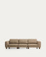 Divano Vera 4 posti marrone chiaro con gambe in legno massiccio di frassino con finitura in noce 320 cm FSC Mix Credit