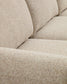 Divano Vera 4 posti beige con gambe in legno massiccio di frassino con finitura in noce 320 cm FSC Mix Credit