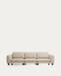 Divano Vera 4 posti beige con gambe in legno massiccio di frassino con finitura in noce 320 cm FSC Mix Credit