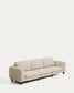Divano Vera 4 posti beige con gambe in legno massiccio di frassino con finitura in noce 320 cm FSC Mix Credit