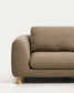 Divano Vera 4 posti marrone chiaro con gambe in legno massiccio di frassino con finitura naturale 320 cm FSC Mix Credit