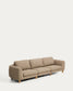 Divano Vera 4 posti marrone chiaro con gambe in legno massiccio di frassino con finitura naturale 320 cm FSC Mix Credit