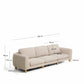 Divano Vera 4 posti beige con gambe in legno massiccio di frassino con finitura naturale 320 cm FSC Mix Credit