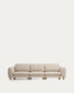 Divano Vera 4 posti beige con gambe in legno massiccio di frassino con finitura naturale 320 cm FSC Mix Credit