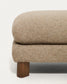 Poggiapiedi Vera marrone chiaro con gambe in legno massiccio di frassino con finitura in noce 80 x 80 cm FSC Mix Credit