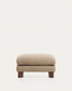 Poggiapiedi Vera marrone chiaro con gambe in legno massiccio di frassino con finitura in noce 80 x 80 cm FSC Mix Credit