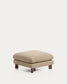 Poggiapiedi Vera marrone chiaro con gambe in legno massiccio di frassino con finitura in noce 80 x 80 cm FSC Mix Credit