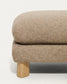 Poggiapiedi Vera marrone chiaro con gambe in legno massiccio di frassino con finitura naturale 80 x 80 cm FSC Mix Credit