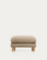 Poggiapiedi Vera marrone chiaro con gambe in legno massiccio di frassino con finitura naturale 80 x 80 cm FSC Mix Credit