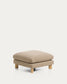 Poggiapiedi Vera marrone chiaro con gambe in legno massiccio di frassino con finitura naturale 80 x 80 cm FSC Mix Credit