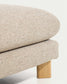 Poggiapiedi Vera beige con gambe in legno massiccio di frassino con finitura naturale 80 x 80 cm FSC Mix Credit