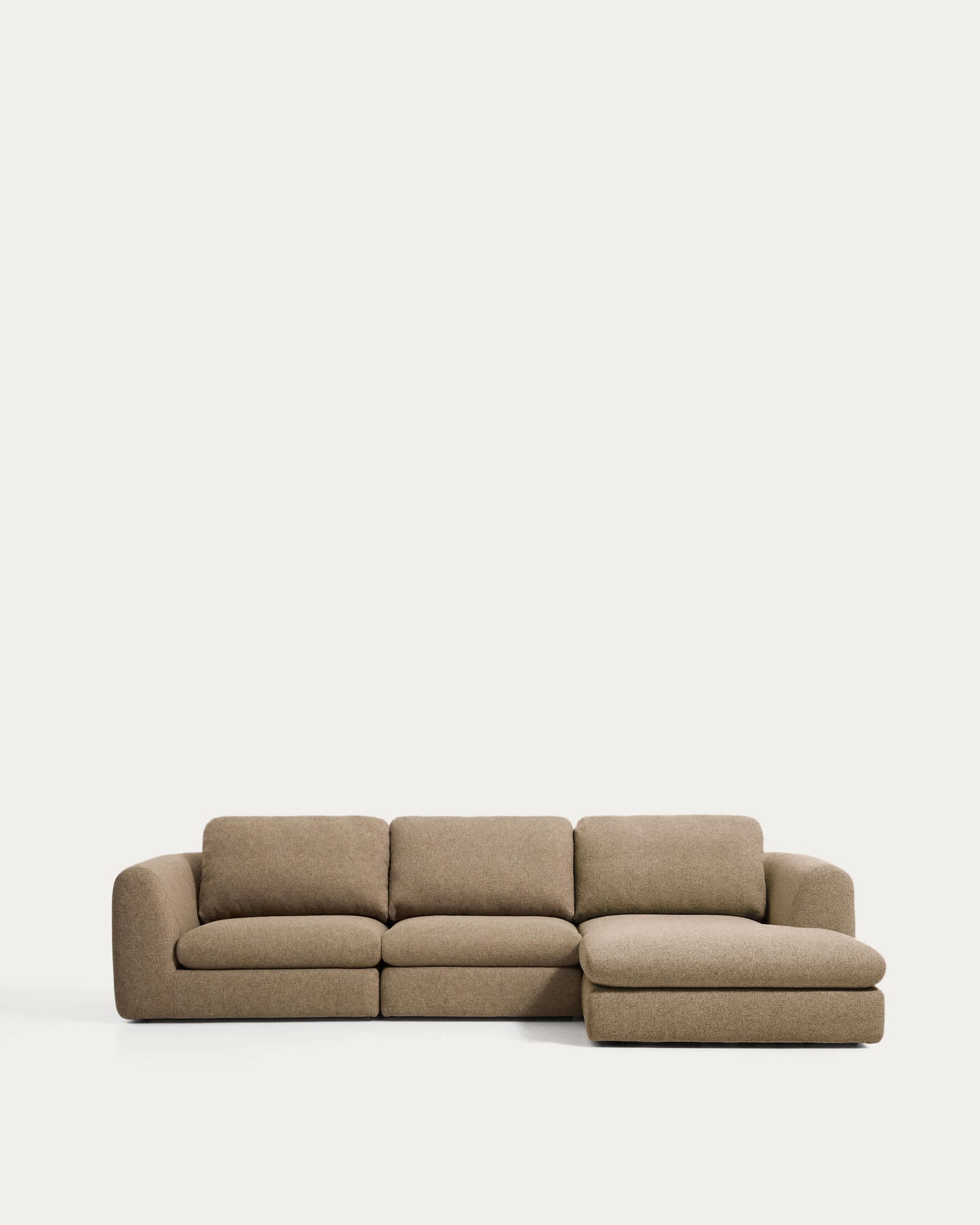 Divano Vera 4 posti con chaise longue destra marrone chiaro 322 cm FSC Mix Credit