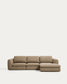 Divano Vera 4 posti con chaise longue destra marrone chiaro 322 cm FSC Mix Credit