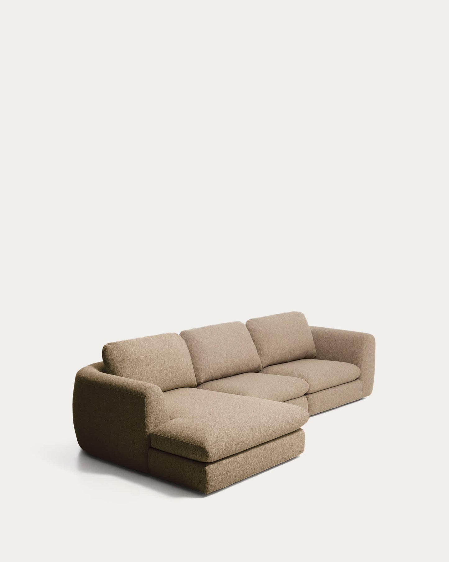 Divano Vera 4 posti con chaise longue sinistra marrone chiaro 322 cm FSC Mix Credit