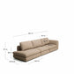 Divano Vera 4 posti con terminale sinistro marrone chiaro 325 cm FSC Mix Credit