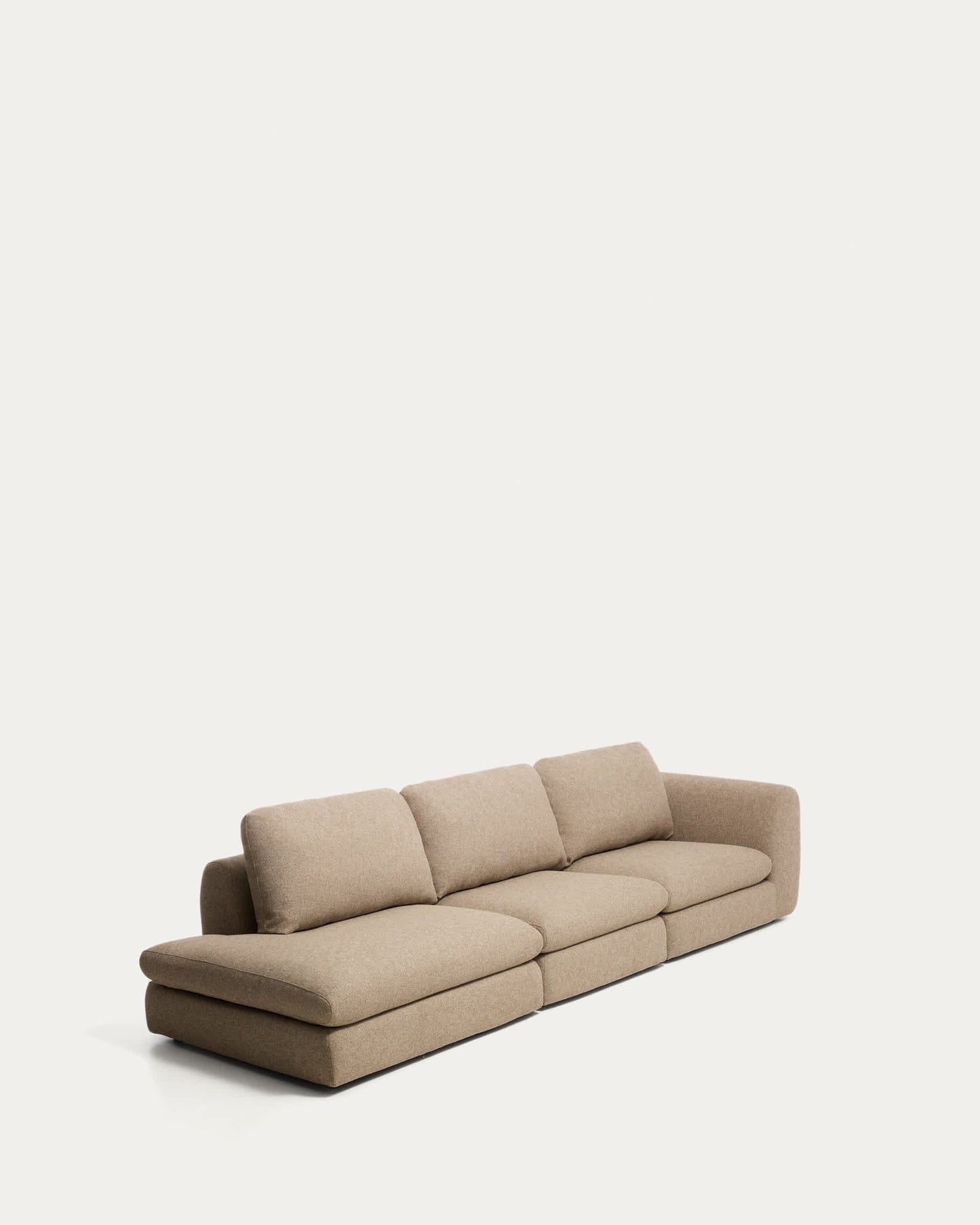 Divano Vera 4 posti con terminale sinistro marrone chiaro 325 cm FSC Mix Credit