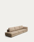 Divano Vera 4 posti con terminale sinistro marrone chiaro 325 cm FSC Mix Credit
