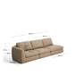 Divano Vera 4 posti con terminale destro marrone chiaro 322 cm FSC Mix Credit