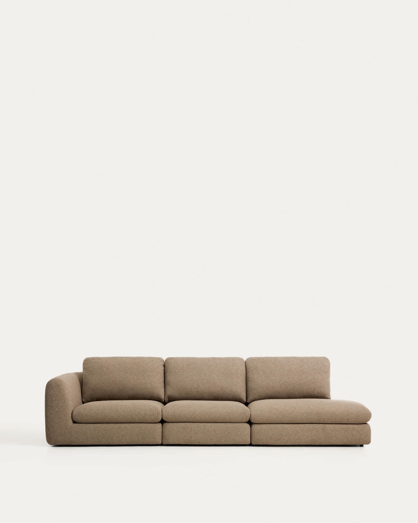 Divano Vera 4 posti con terminale destro marrone chiaro 322 cm FSC Mix Credit