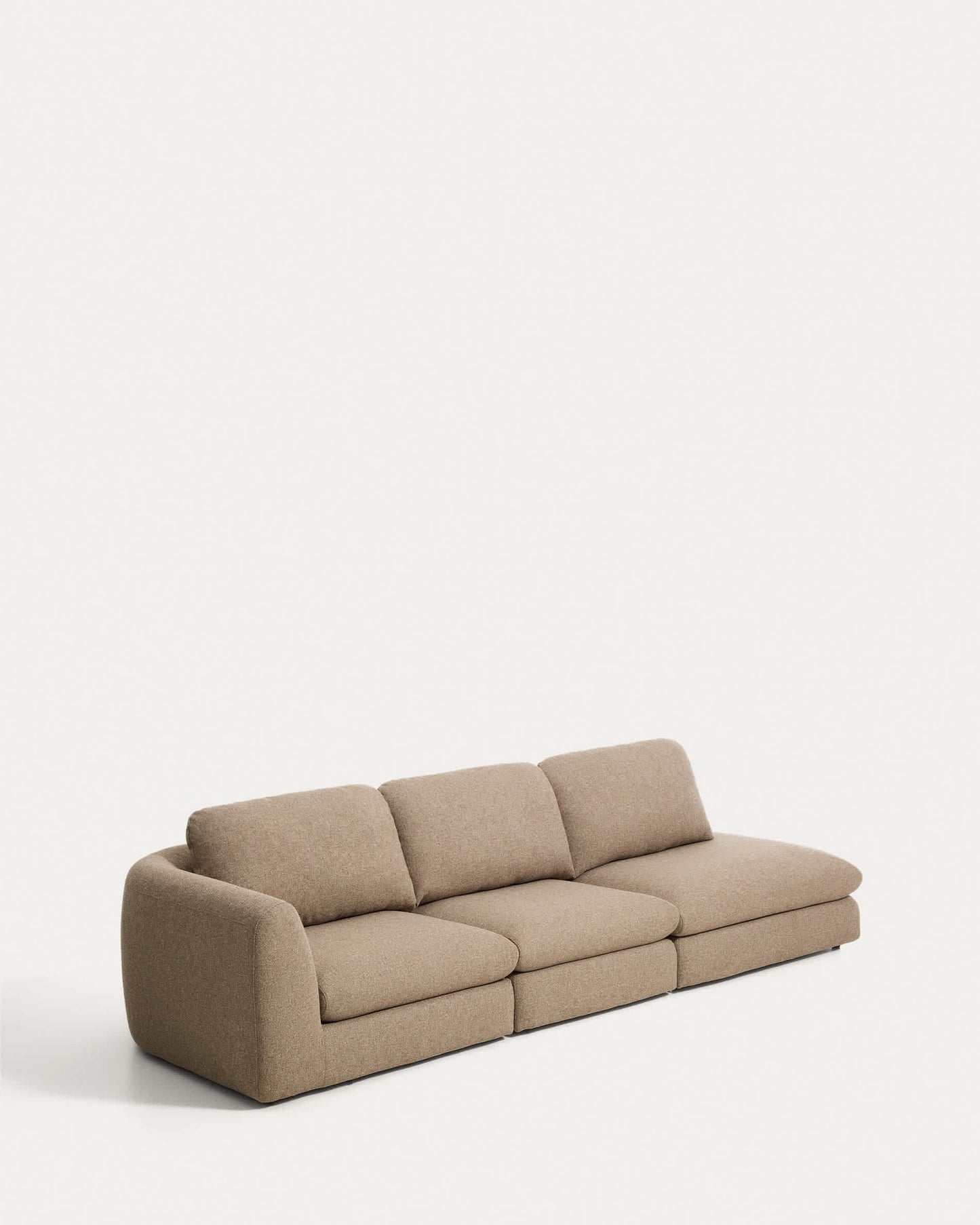 Divano Vera 4 posti con terminale destro marrone chiaro 322 cm FSC Mix Credit