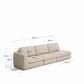 Divano Vera 4 posti con terminale destro beige 322 cm FSC Mix Credit