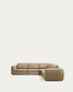 Divano ad angolo Vera 5 posti marrone chiaro 330 x 330 cm FSC Mix Credit
