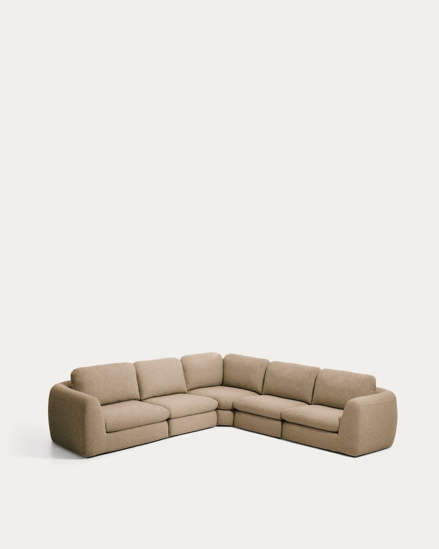 Divano ad angolo Vera 5 posti marrone chiaro 330 x 330 cm FSC Mix Credit
