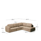 Divano ad angolo Vera 5 posti con elemento terminale destro marrone chiaro 330 x 245 cm FSC Mix Credit