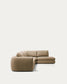 Divano ad angolo Vera 5 posti con elemento terminale destro marrone chiaro 330 x 245 cm FSC Mix Credit