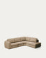 Divano ad angolo Vera 5 posti con elemento terminale destro marrone chiaro 330 x 245 cm FSC Mix Credit