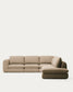 Divano ad angolo Vera 5 posti con elemento terminale destro marrone chiaro 330 x 245 cm FSC Mix Credit