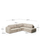 Divano ad angolo Vera 5 posti con elemento terminale destro beige 330 x 245 cm FSC Mix Credit